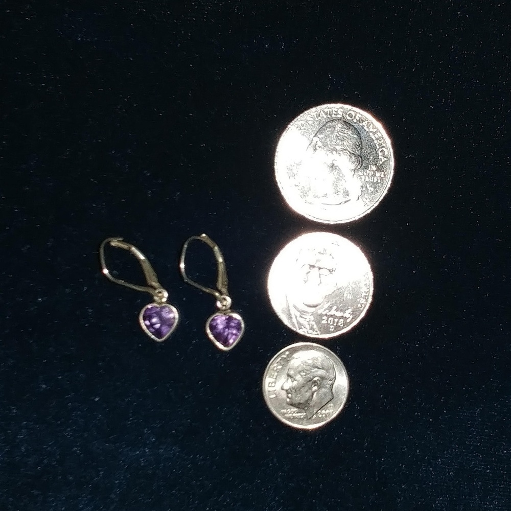 Amethyst, Heart shape - sterling silver